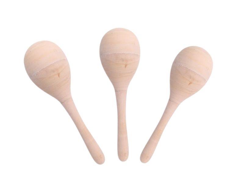 Ahşap Boyasız Marakas 19CM