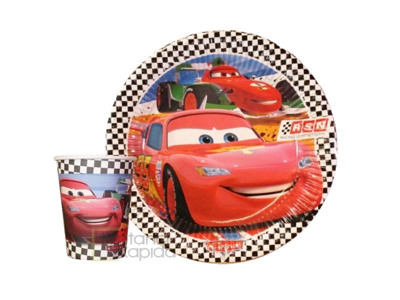 Arabalar Karton Tabak Bardak 8'li Set