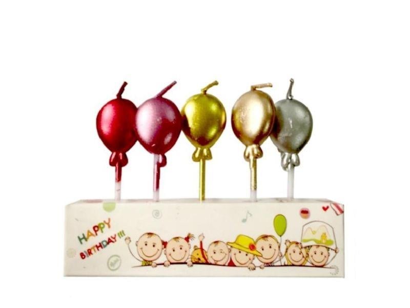 Balonlar Karışık 5'li Set Mum