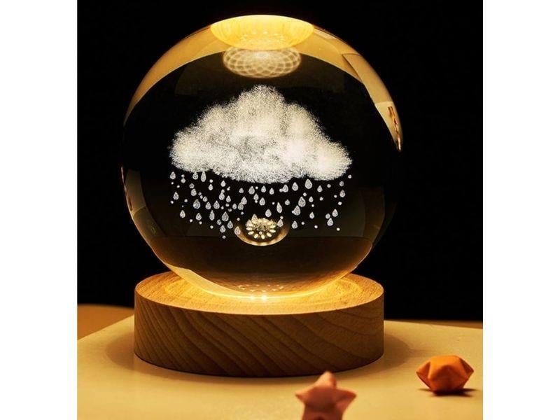 Bulut Model Işıklı Cam Küre 6 CM