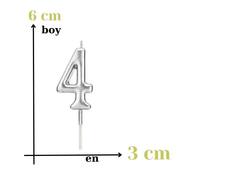 Gümüş Rakam Mum 4