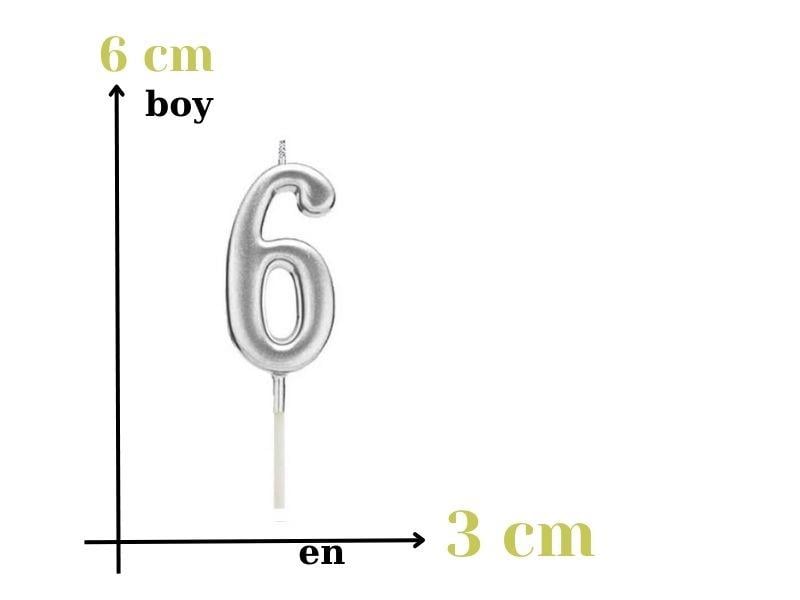 Gümüş Rakam Mum 6