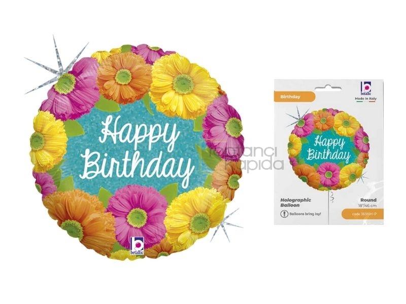 Happy Birthday Blooms Grabo Marka Folyo Balon