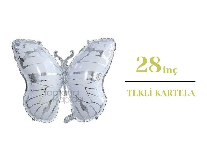 Kelebek Folyo Balon Beyaz P.R.C 28inç