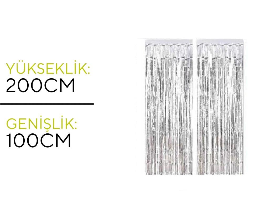 Metalize Arka Fon Perde Gümüş Renk