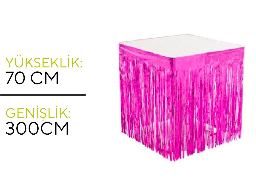 Metalize Masa Eteği Pembe Renk