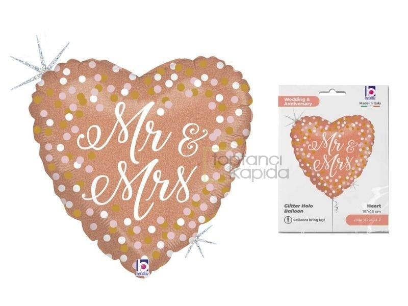 Mr v Mrs Rose Gold Grabo Marka Folyo Balon