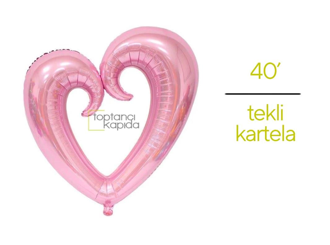 Ortası Boş Kalp Folyo Balon Pembe Renk