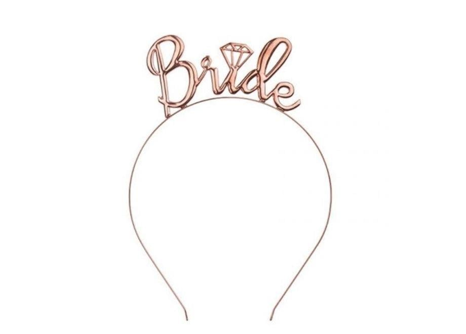 Pırlantalı Bride Metal Taç Rose Gold Renk