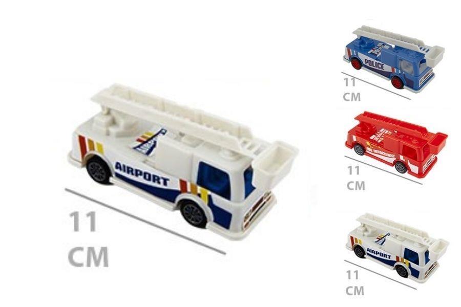 Plastik Çek Bırak İtfaiye Araba 11 CM