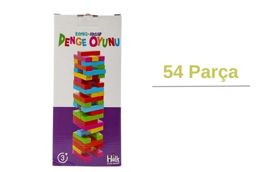 Renkli Jenga Denge Oyunu 54 Parça