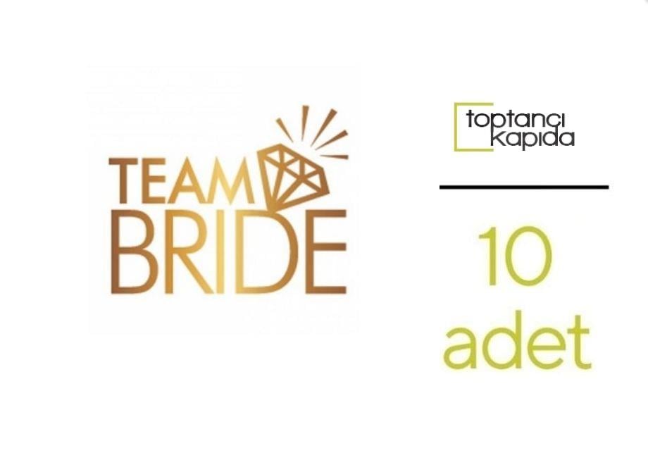 Team Bride Pırlantalı Dövme Gold Renk 10 Adet