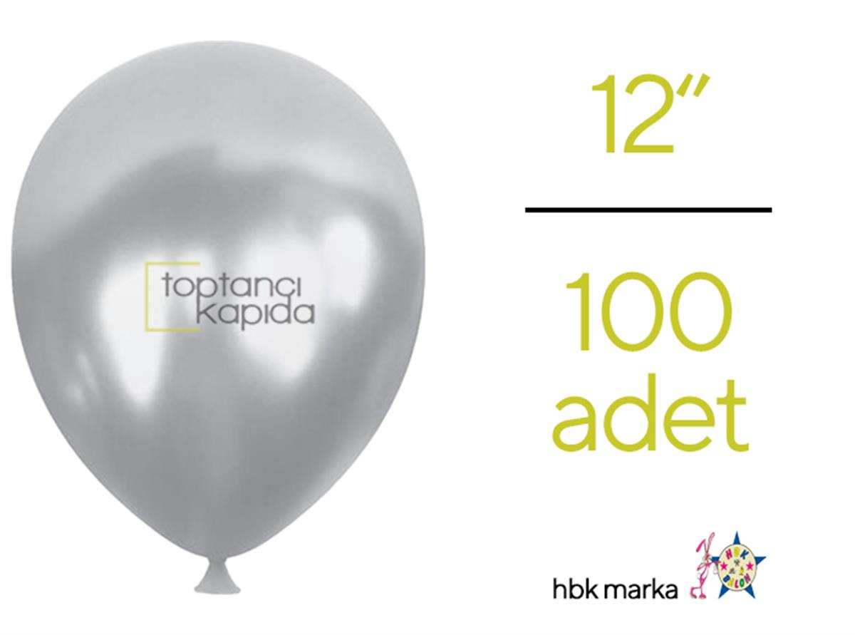 Toptan Metalik Balon Gümüş HBK