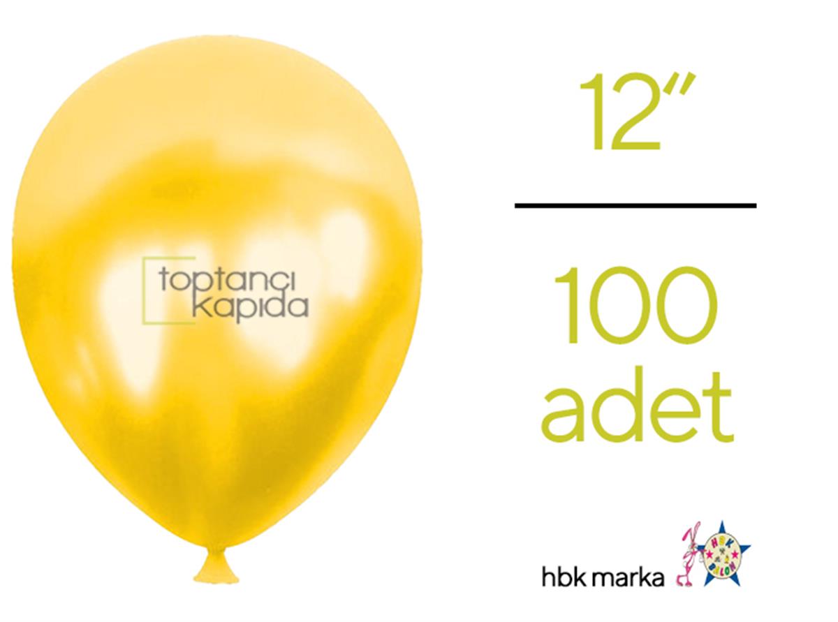 Toptan Metalik Balon Sarı HBK