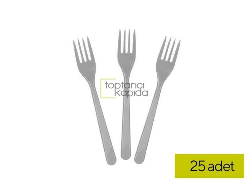 Toptan Plastik Çatal Gümüş