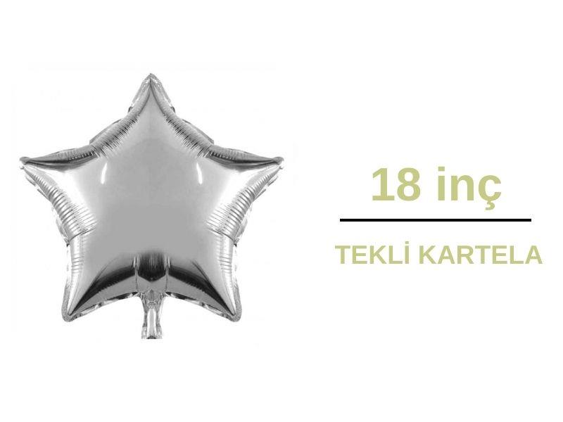 Yıldız Folyo Balon Gümüş Renk 18inç