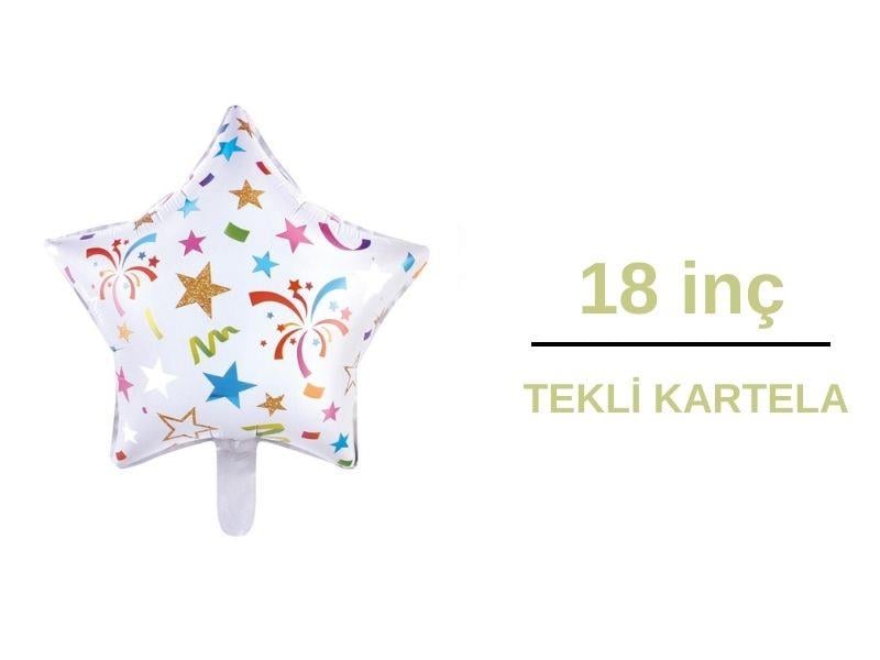 Yıldız Folyo Balon Karışık Renk 18inç