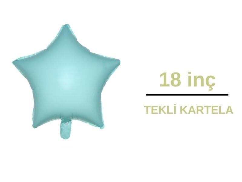 Yıldız Folyo Balon Makaron Mavi 18inç