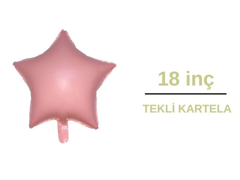 Yıldız Folyo Balon Makaron Pembe 18inç