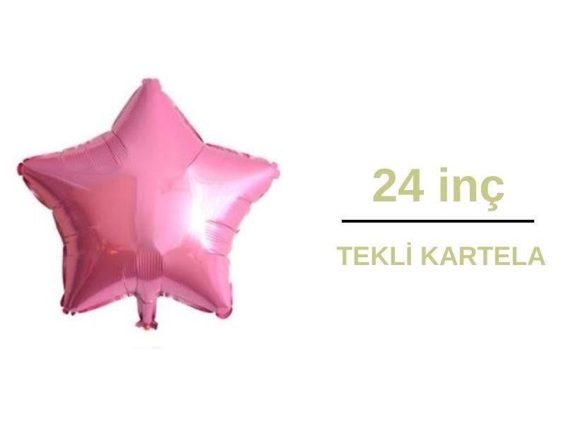 Yıldız Folyo Balon Pembe Renk 24inc