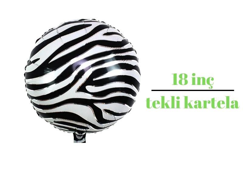 Yuvarlak Zebra Folyo Balon