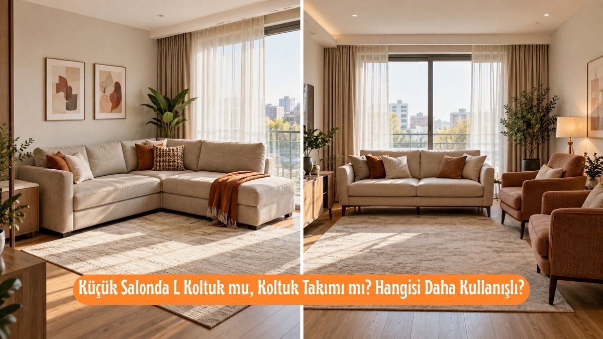 Küçük salonda L koltuk ve koltuk takımı karşılaştırması