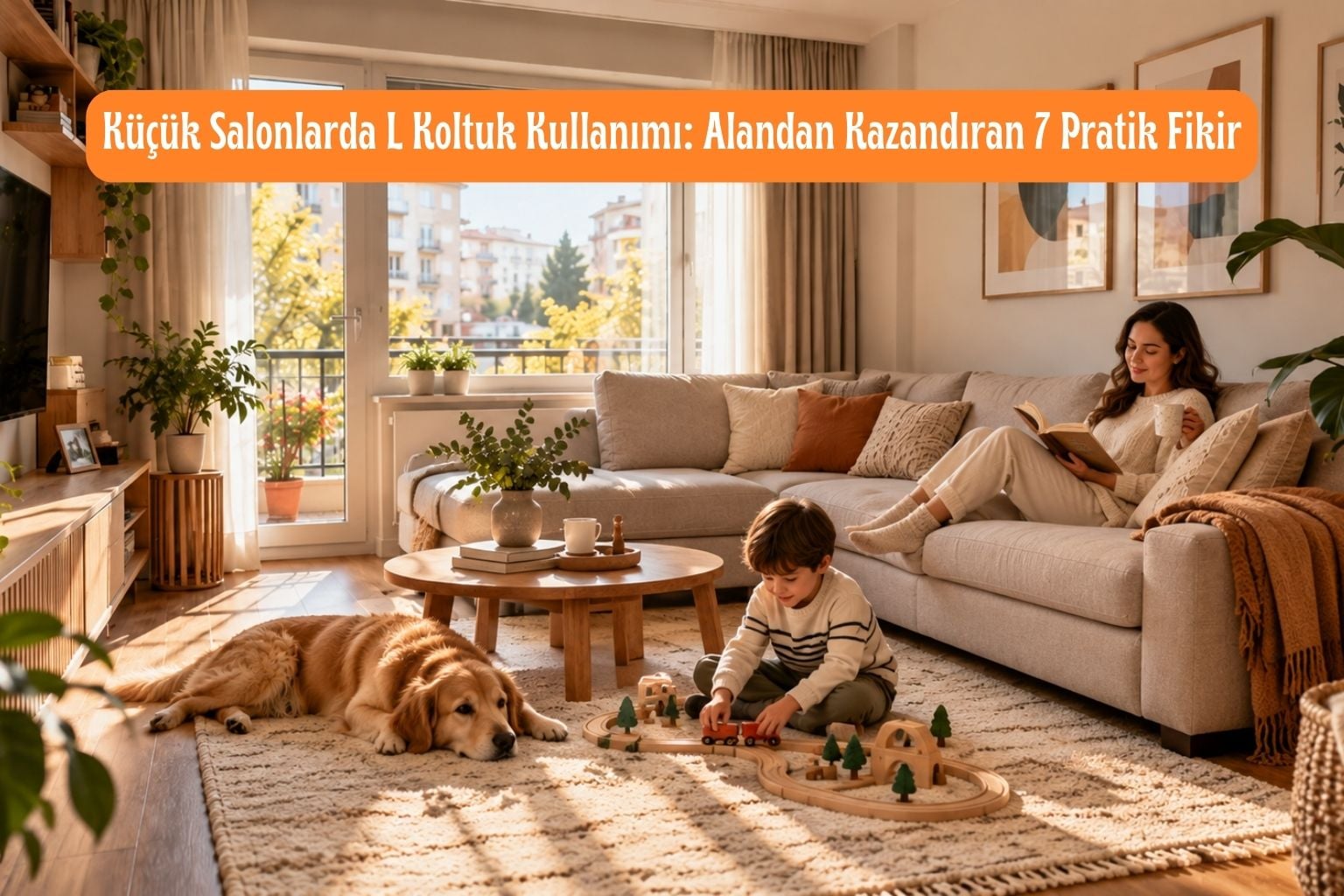 Küçük salonlarda L koltuk kullanımı ve alan kazandıran yerleşim
