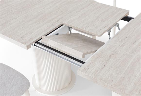 175lik Bohem Elips Açılır Yemek Masası (Traverten)