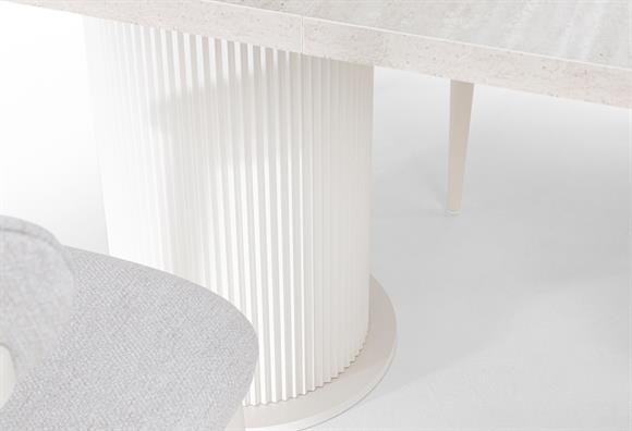 175lik Bohem Elips Açılır Yemek Masası (Traverten)