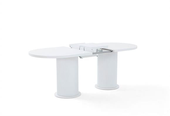 175lik Bohem Elips Açılır Yemek Masası  (Lake Beyaz Düz)