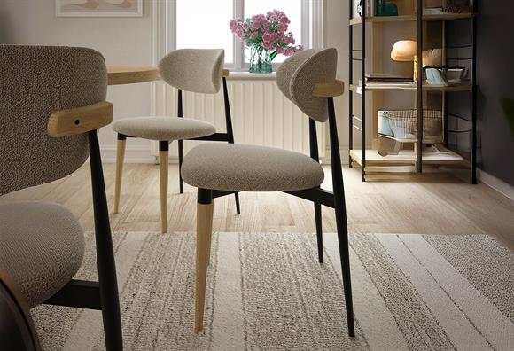 Afyon 80X140 Masa Takımı-4 Sandalyeli(Siyah/Naturel)