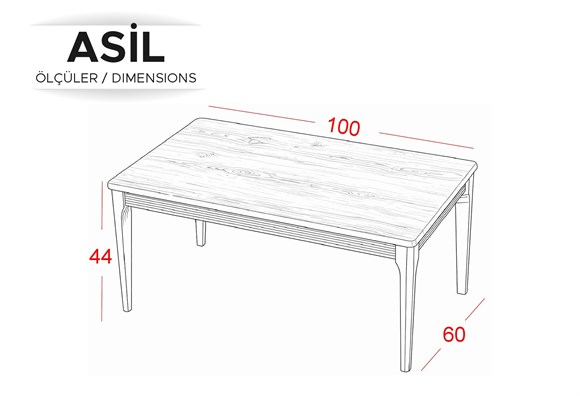 Asil Orta Sehpa-Dikdörtgen
