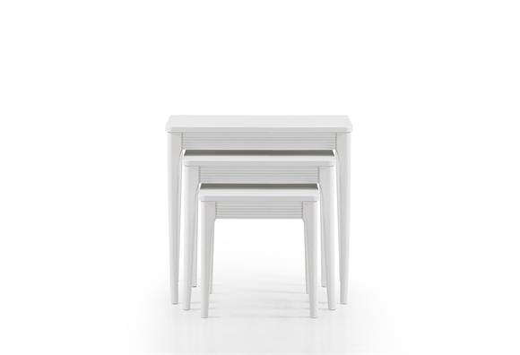 Asil Zigon Sehpa Takımı (Beyaz Ayak-Beyaz)