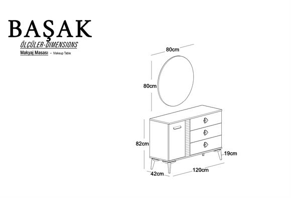 Başak Makyaj Masası Ayna Paneli