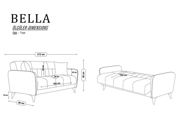 Bella Kanepe (Açık Gri)