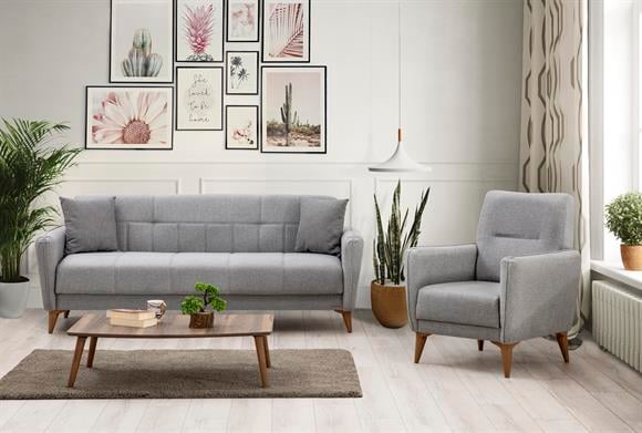 Bella Kanepe Takımı (Açık Gri)