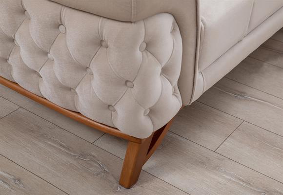 Beyzade Üçlü Koltuk (Vizon)