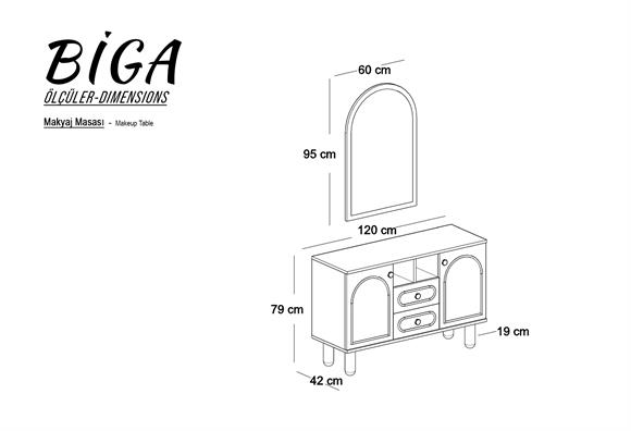 Biga Makyaj Masası Ayna Paneli
