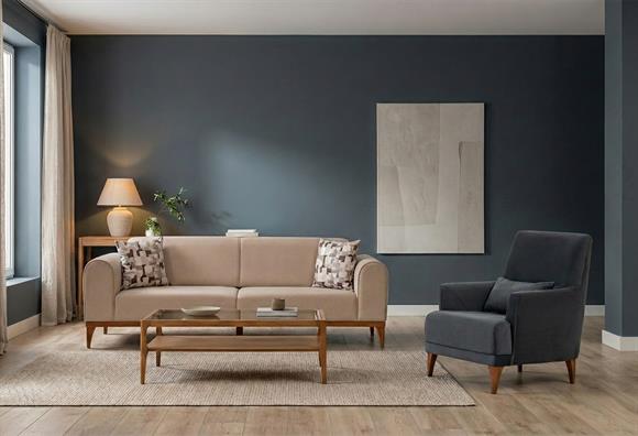 Galata Koltuk Takımı (Antrasit-Krem)