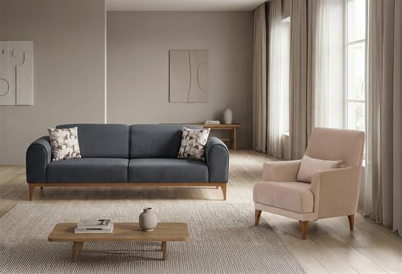 Galata Koltuk Takımı (Antrasit-Krem)