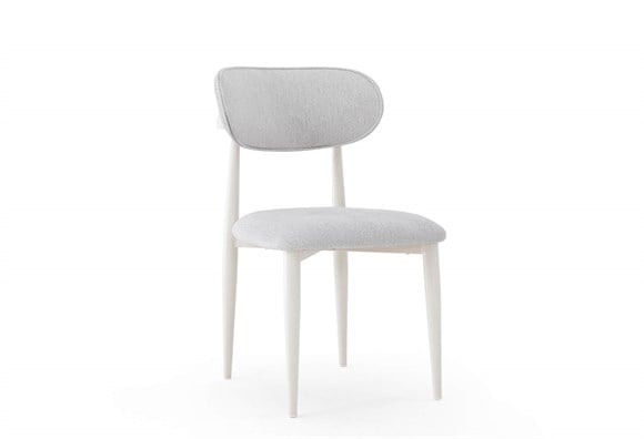 Bohem Plus Sandalye (Metal Beyaz Ayak/Krem)