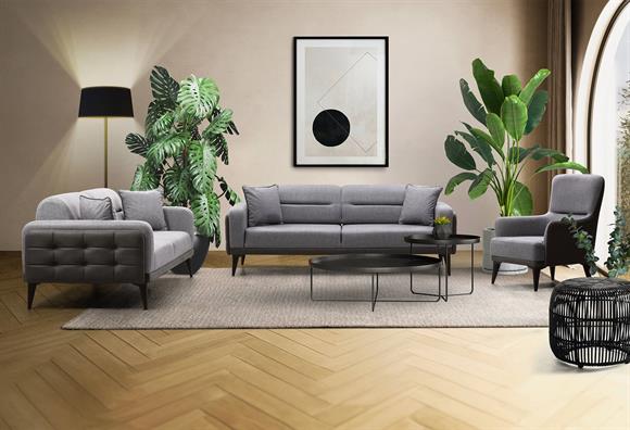 Dilan Koltuk Takımı (Kahve Deri-Kahve Kumaş)