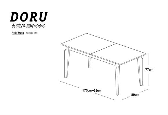 Doru Sabit Yemek Masası