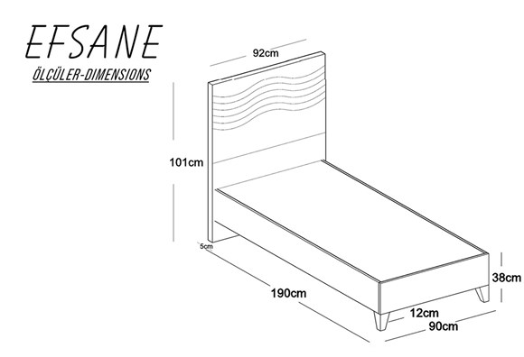 Efsane 90x190 Açılır Baza (Hardal)