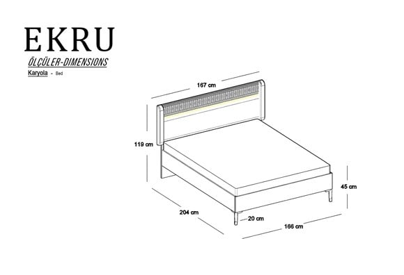 Ekru 160lık Karyola Başlığı