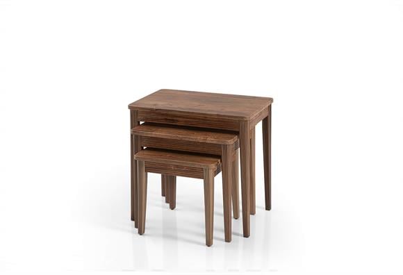 Elit Zigon Sehpa Takımı (Ceviz Ayak-Ceviz)