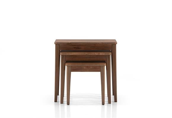 Elit Zigon Sehpa Takımı (Ceviz Ayak-Ceviz)