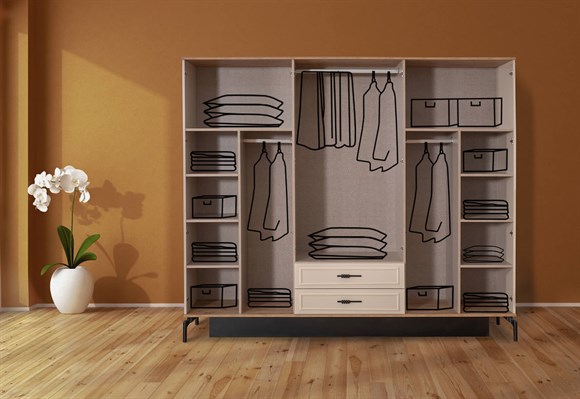 Evona 6 Kapılı Dolap