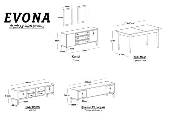 Evona Düğün Paketi (Yatak+Karyola Hediye)