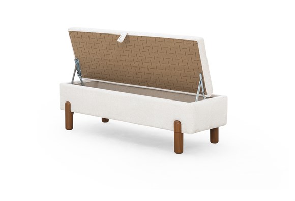Ezel 130luk Sandıklı Bench - Krem